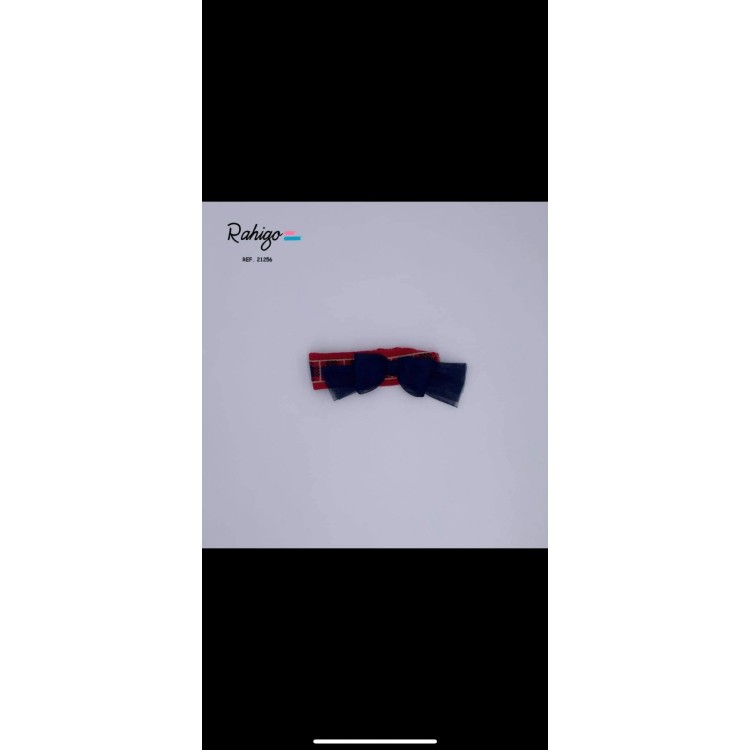 AW21 RahigoCheck Headband.  Red or Blue 21256