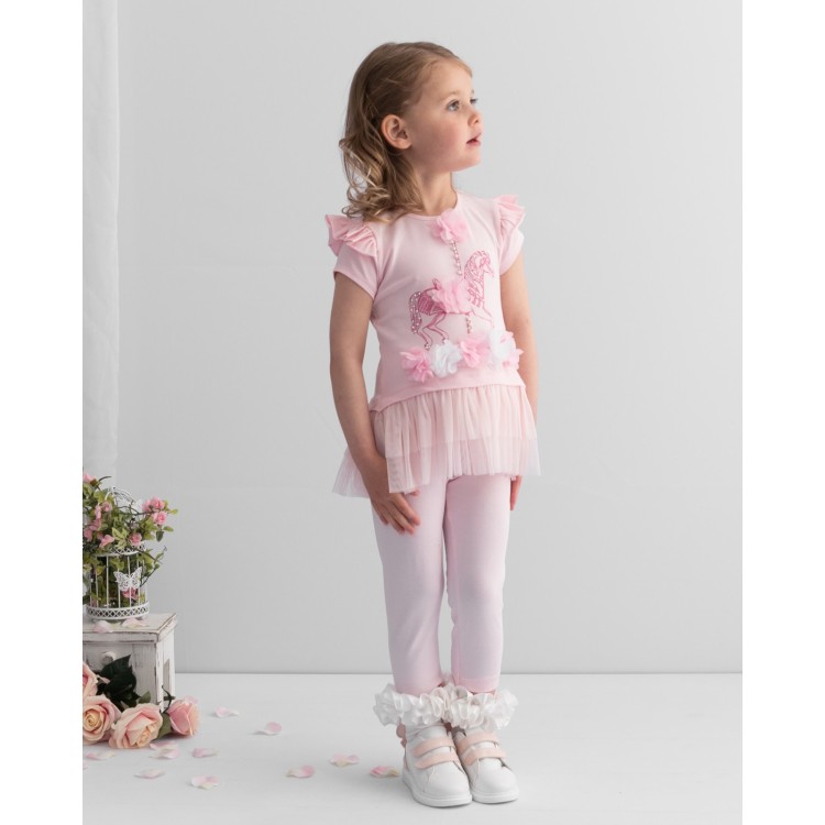 SS22 Caramelo Pink Pearl Carousel legging suit 