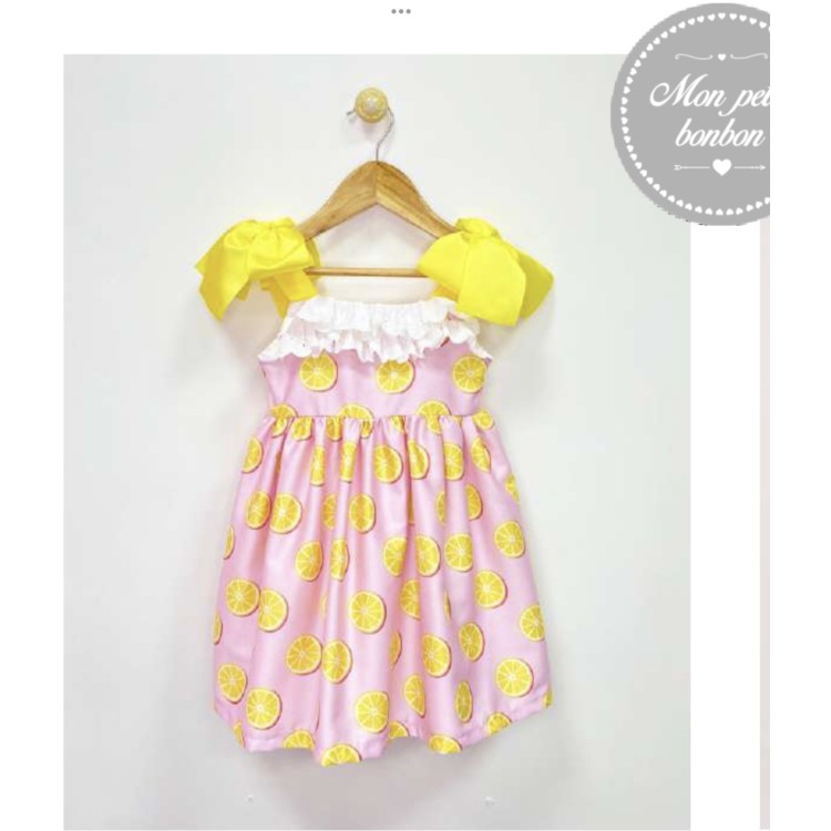 SS22 Mon Petit Bonbon  Pink / Lemon Dress. VM001