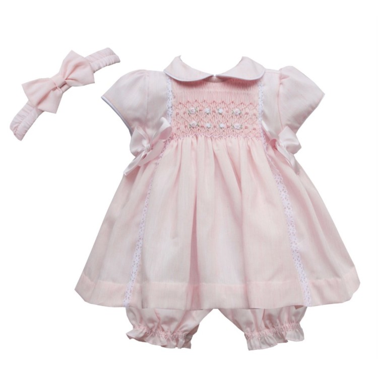 SS22 Pretty Originals Pink Smocked Dress and Pants. 02220